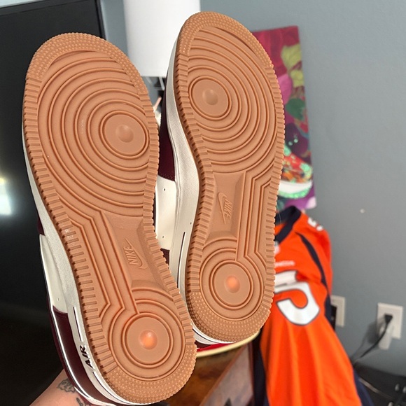 Nike Air Force 1 Burgundy and White Sneakers - Picture 4 of 4